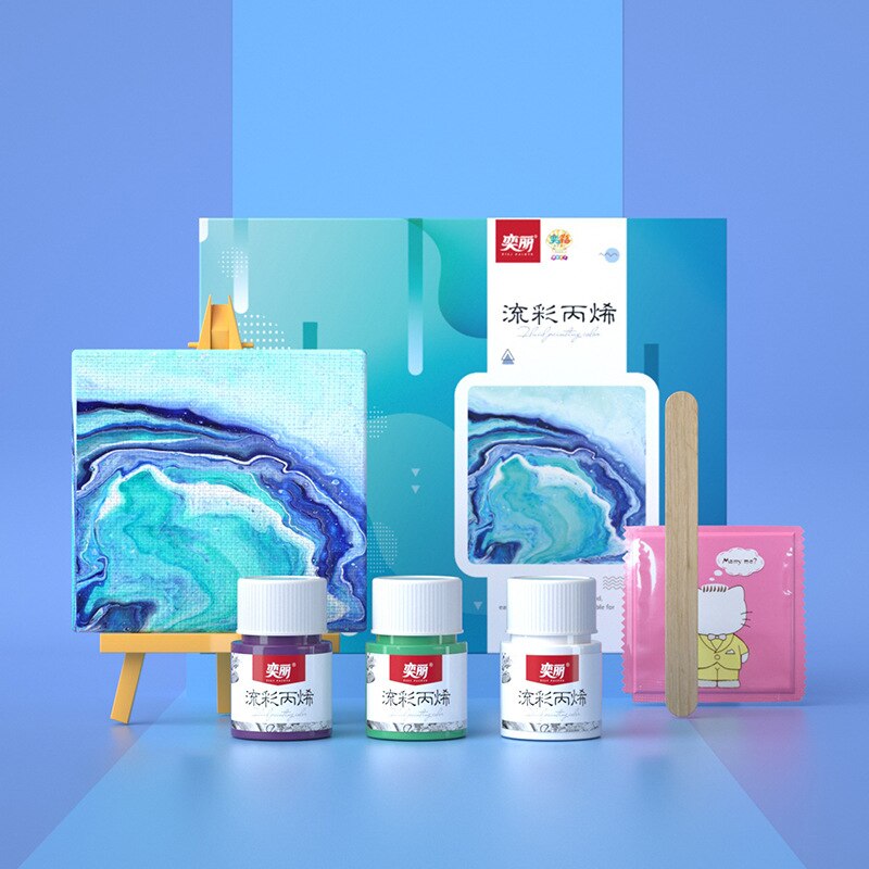 Bright Colorful Acrylic Paint Set 60ml Art Fluid Painting Paint for Drawing Art Paint Supplies Art Supplies: Blue experience pack
