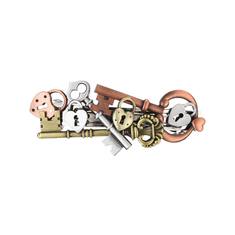 Holiday tematyczne brązowy Steampunk spinki do włosów/szpilki/szt., akcesoria do włosów, 80mm-francuskie grube włosy Barrette ważki/słoń/kot: 10