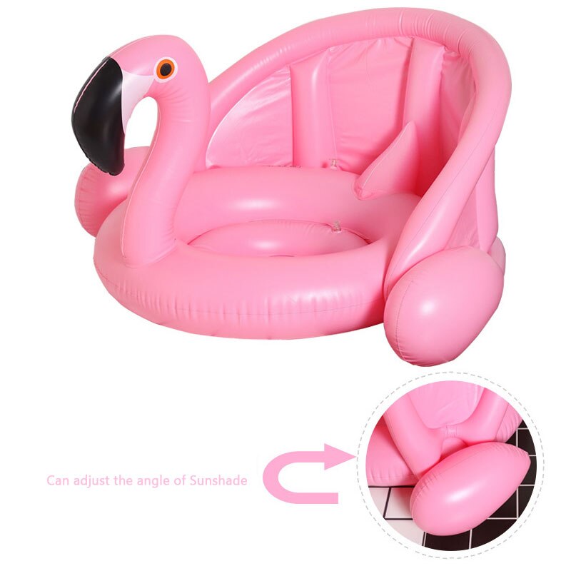 Safe Inflatable Baby Swimming Ring Pool Infant Swimming Pool Float Adjustable Sunshade Seat Baby Bathing Circle Inflatable