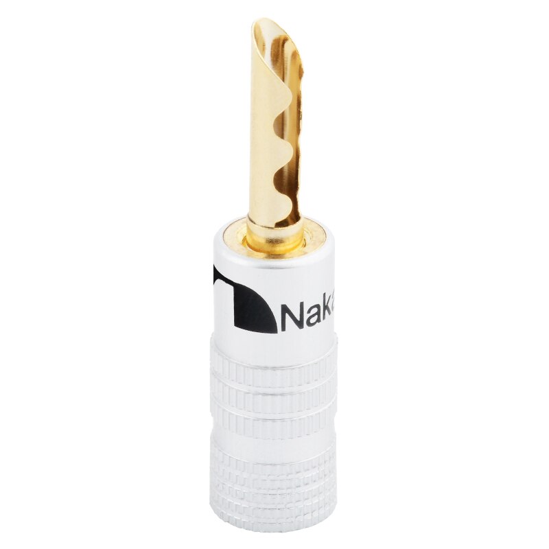2 STUKS Banaanstekker 24K Vergulde Puur Koperen Banaankop Plug Signaaltransmissie Stabiele Audio Luidsprekerkabel Connector
