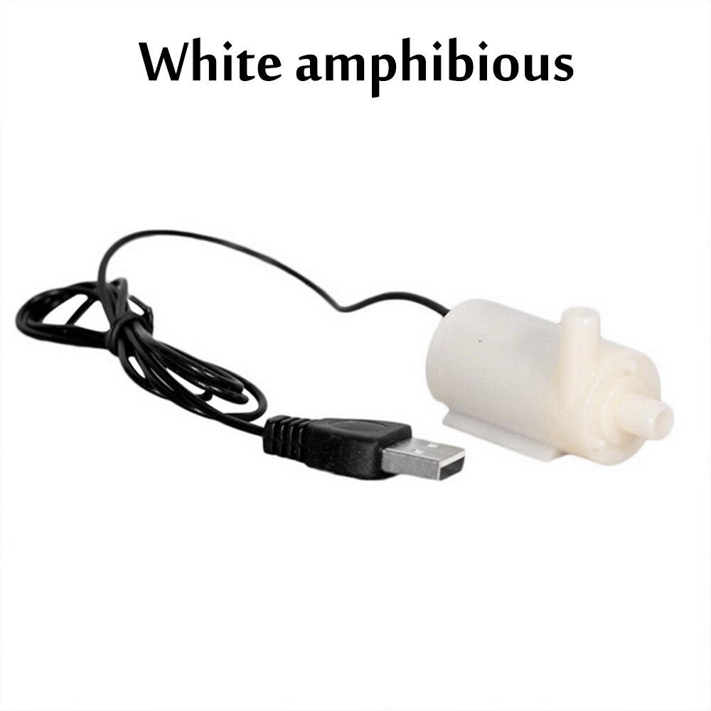 Micro pompe à eau Submersible pour arrosage et Irrigation, Mini pompe à moteur sans balais, 5V DC, USB, 1m: White amphibious