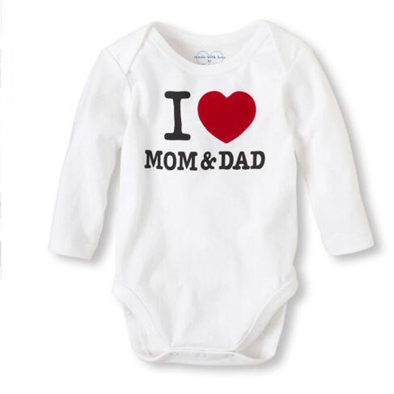 CYSINCOS Cute Kids Rompers Clothes Baby Infant Clothes Letter Love Heart Printed Newborn Rompers Baby Boy Girl Cotton Jumpsuits