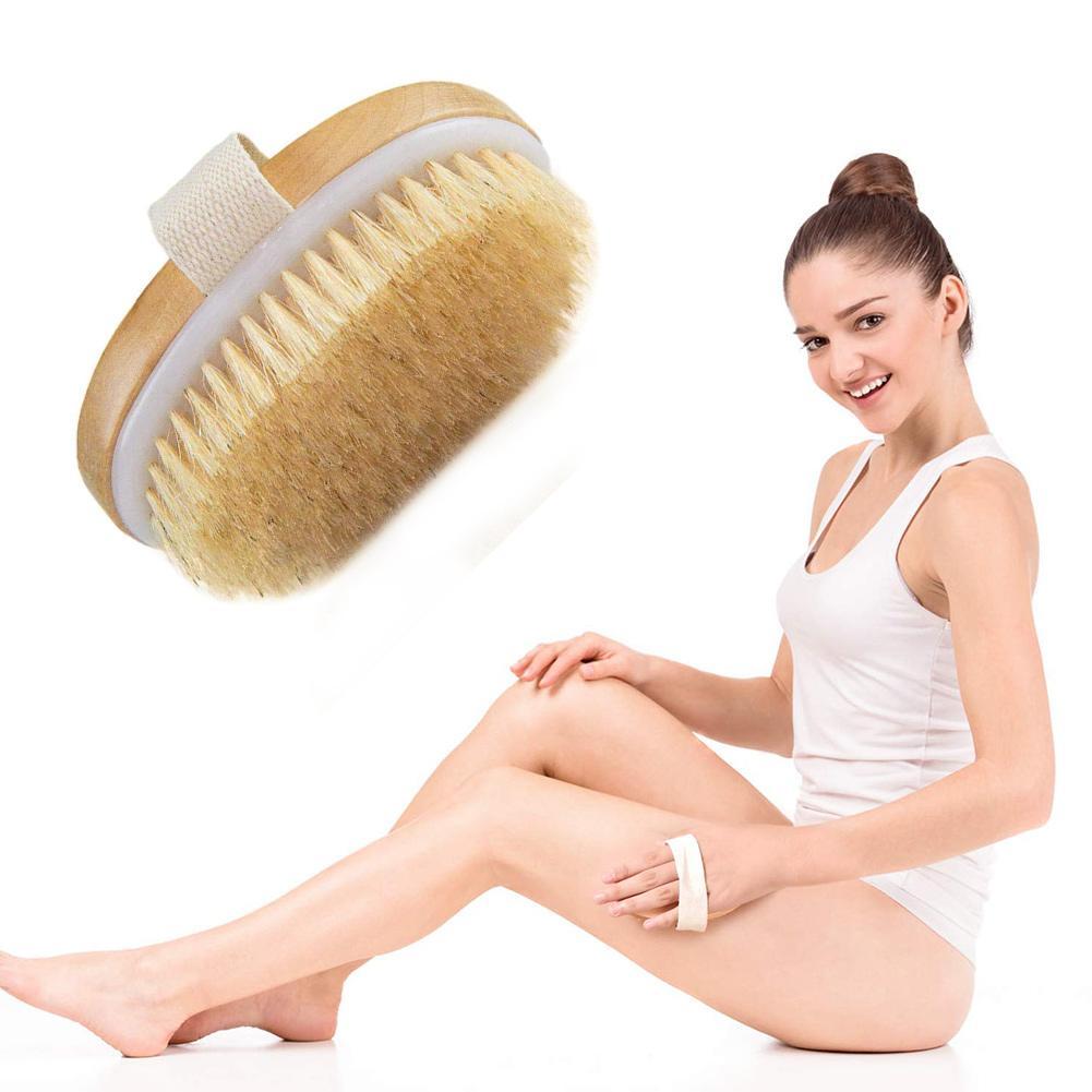 Baden Borstel Droge Huid Lichaam Zachte Natuurlijke Haren Spa Borstel Zonder Handvat Houten Bad Douche Brush Spa Exfoliërende Body Borstel