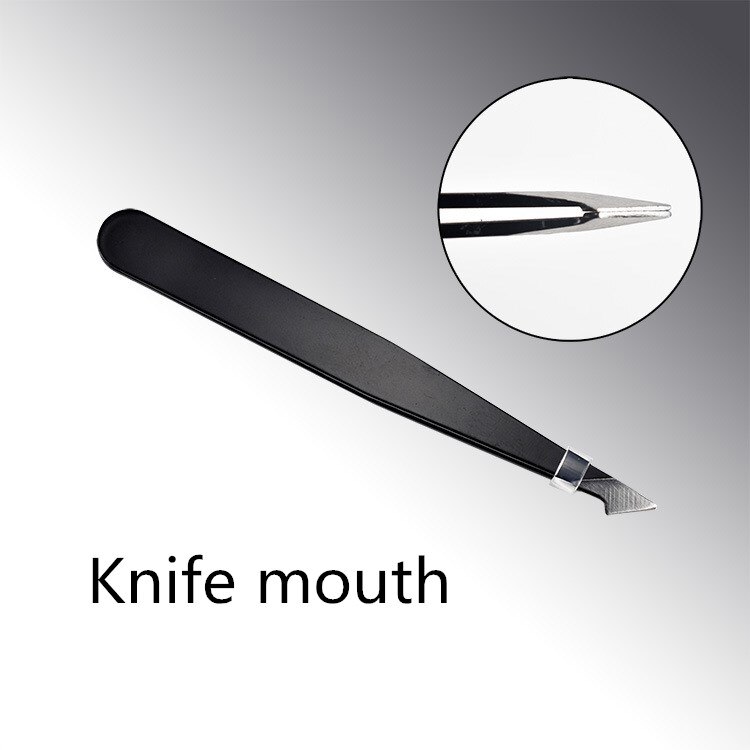 Wenkbrauw Pincet Set Rvs Slant Tip/Punt Tip/ Flat Tip Ogen Tweezer: Black