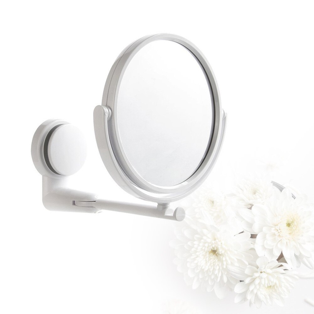 Wall Mounted Round Vanity Mirror Rotating Folding Cosmetic Mirror Household Make-up Mirror Perforating Toilet Glass Single Si: Picture 2