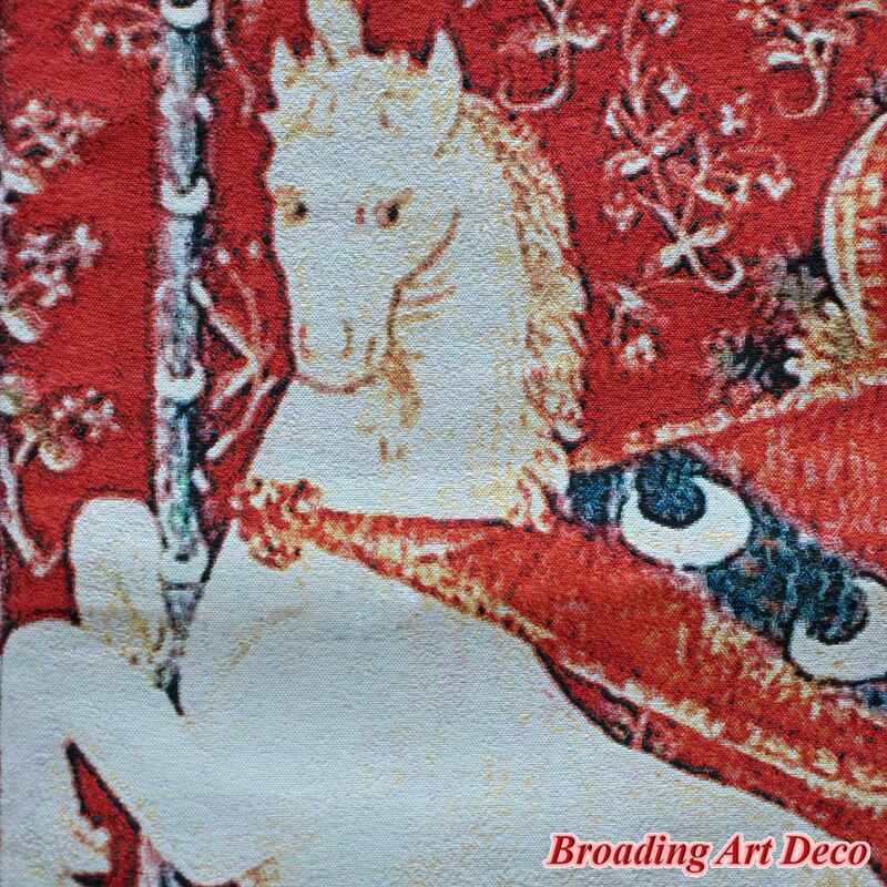Pair of Unicorn &amp; Lion Medieval Art Tapestry Wall Hanging Jacquard Woven Home Decoration Polyester Wall Tapestries Size 98x76cm