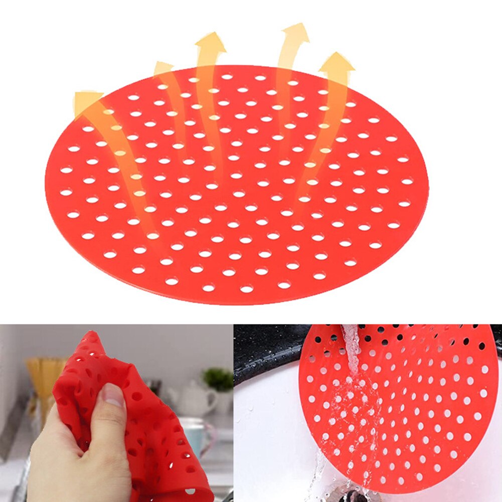 1PC Reusable Square Round Air Fryer Silicone Non-stick Durable Pad Scale Kitchenware Air Fryer Pot Mat Kitchen Accessories