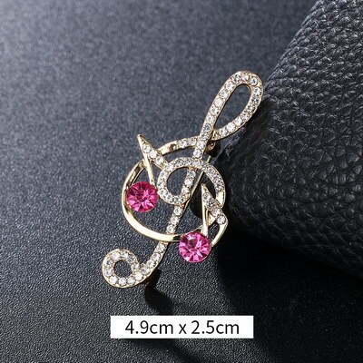 Weimanjingdian Crystal Rhinestones Pave Muzikale Borden Broche Reversspeldjes: 9425 pink