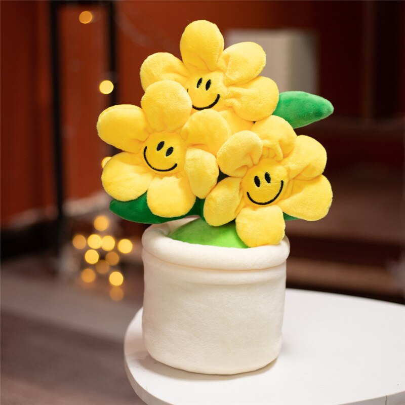 Jouet en peluche tournesol plante en pot succulente, décoration créative pour chambre à coucher, d&#39;ornement: 10