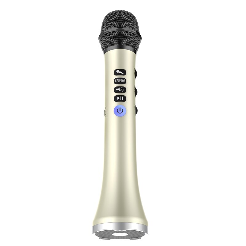 XIAOKOA L-698 Wireless Karaoke Microphone Bluetooth Speaker 2-in-1 Handheld Sing &amp; Recording Portable KTV Player for iOS/Android: gold