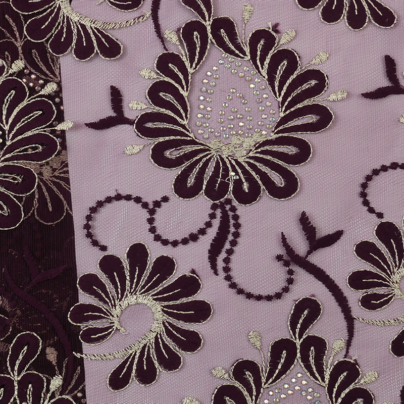 African Lace Fabric,French Net Fabric Lace ,Nigerian Embroidered Tulle Laces with Stones KS2796B-8