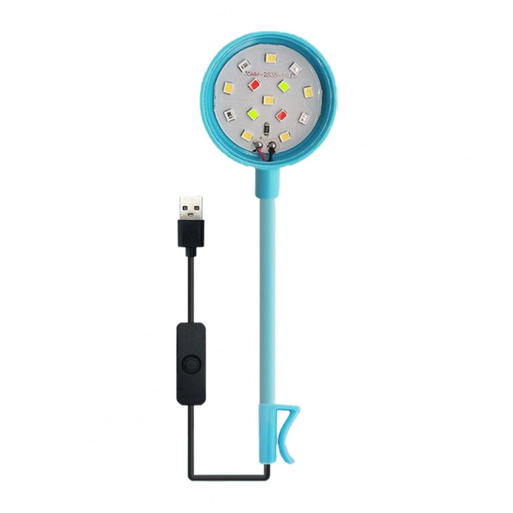 Luces para pecera, luz LED para acuario, 360 grados, ajustable, plástico, lámpara Universal impermeable para peceras con Clip de tubo: Azul