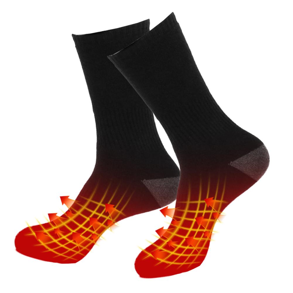 Chaussettes chauffantes électriques batterie Rechargeable USB charge pieds froids femmes hommes hiver ski en plein air cyclisme Sport chaussettes thermiques