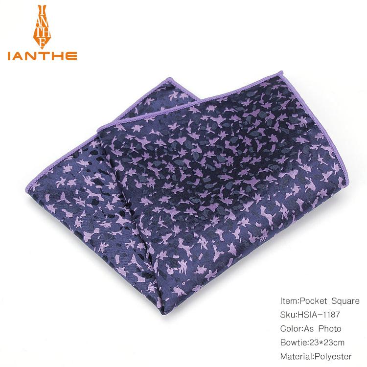 Mouchoir de luxe pour hommes | Motif Floral, rayures à pois, Polyester Hankies homme Business, poche carrée poitrine serviette, poche carrée: IA1187