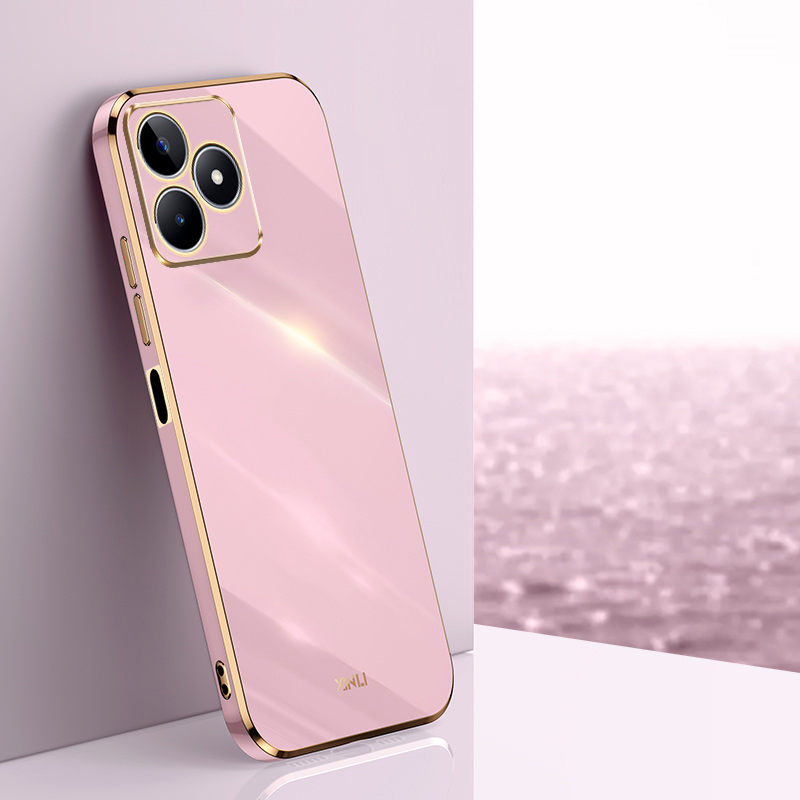Für realme  c53 hülle realme  c51 luxus quadratische beschichtung realme  n53 note 50 handyhülle stoßfeste silikon-rückseite fundas: Aluminium / Lila