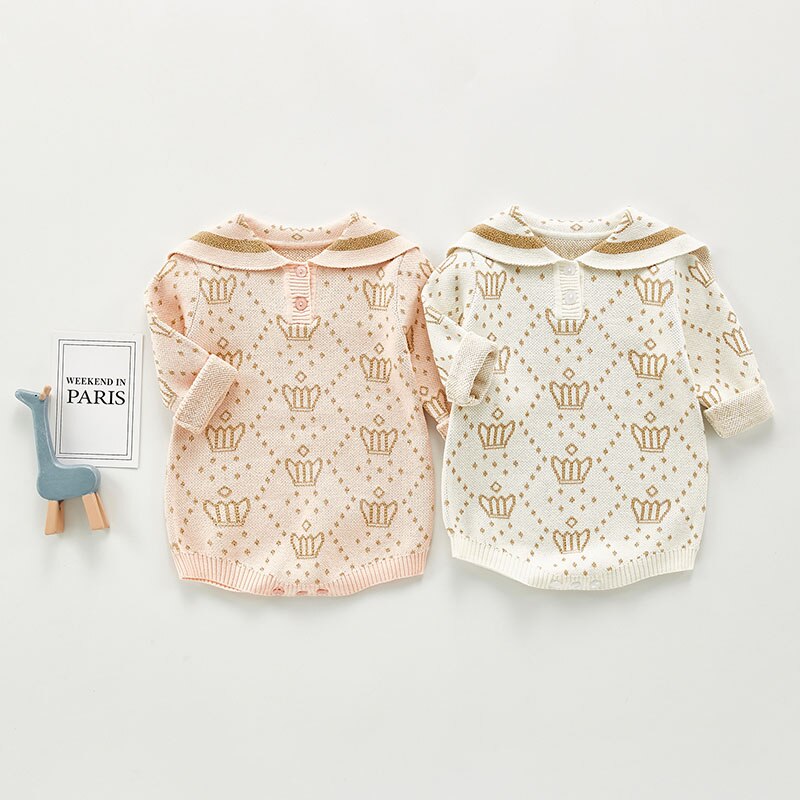 Milancel matrozenkraag gebreide babyrompertjes katoenen babykleding voor meisjes en jongens voor pasgeborenen