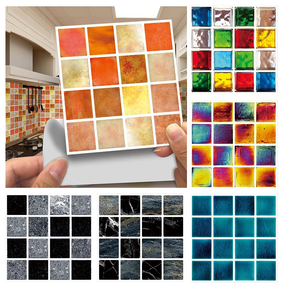 30 pcs Mosaic Self-Adhesive Waterproof DIY Wall Art Home Bedroom Bathroom kitchen Tile Sticker Wall Sticker wallpapers