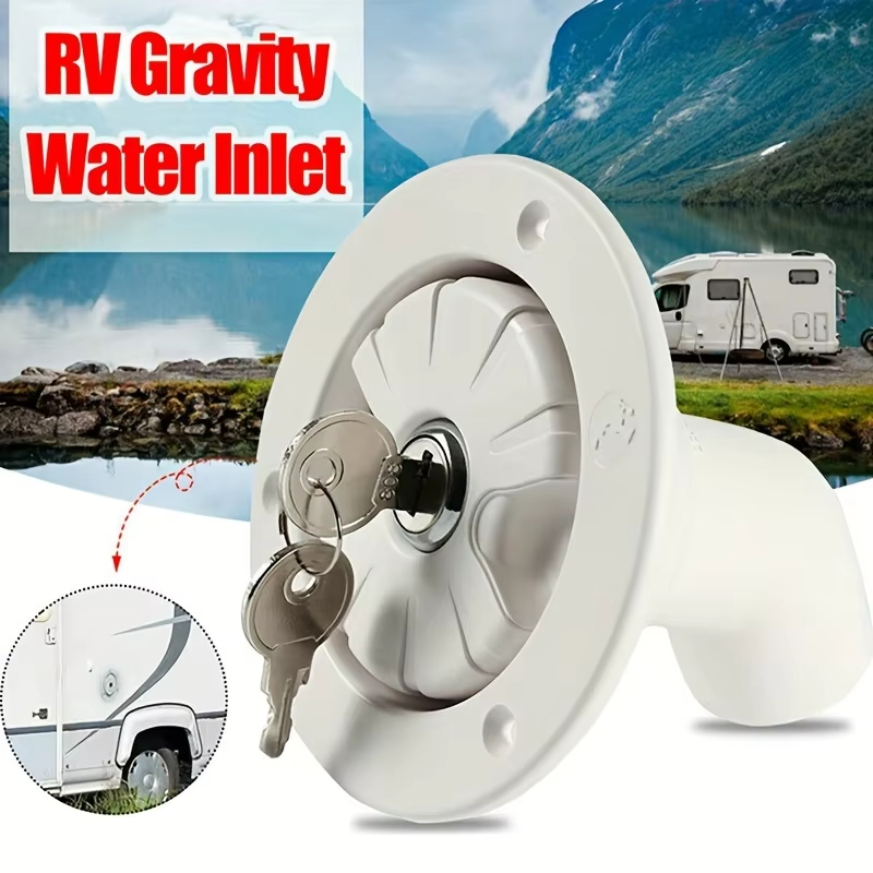 universell bobil vanntank gravitasjonspåfyllingslokk rundt låseinntak til båt campingvogn tilhenger utvendig luke campingvogn marinetilbehør