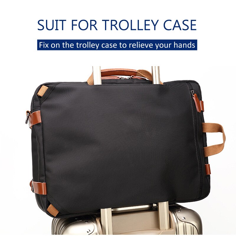 17 Inch Convertible Briefcase For Men Business Handbag Messenger Bag Casual Laptop Multifunctional Travel Bags Male