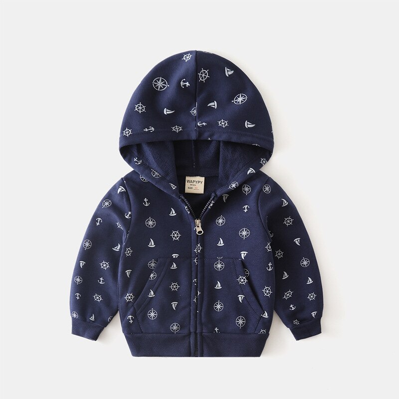 Kids Sweater Hoodies Voor Tiener Meisjes Cartoon Trui Jongens Herfst Winter Kind Sportwear: navy / 3T