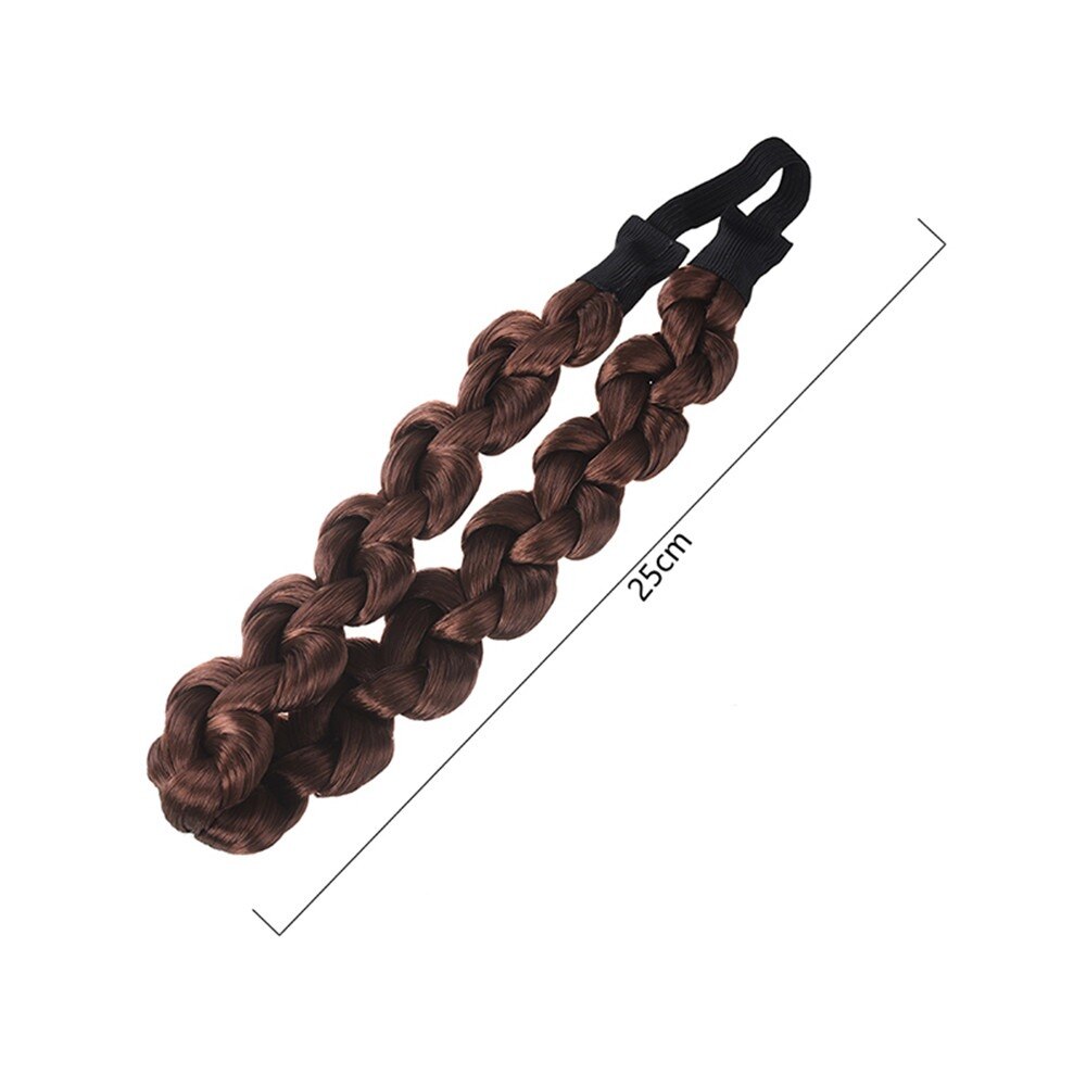 Syntetisk paryk twist hårbånd fletninger hårtilbehør kvinder boheme fletning elastisk pandebånd stretch bandana