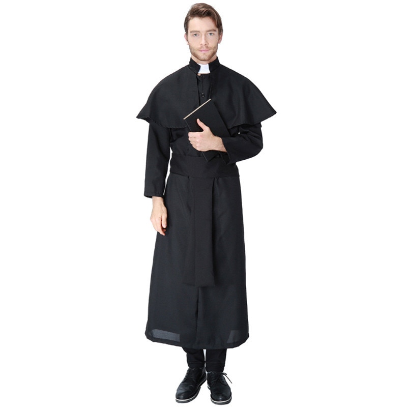 Traditionellen Schwester Nonne Kostüm Erwachsene Religiöse Katholischen Priester Missionare Cosplay Kostümich: Männer / M