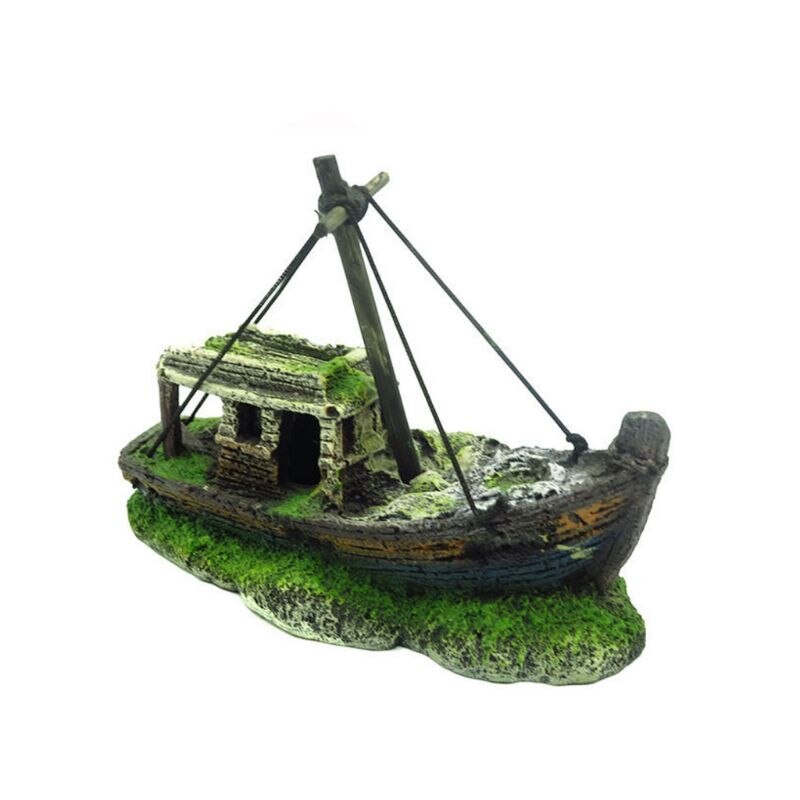 Aquarium Dekoration Wrack Gebrochen Schiff bilden Harz Ornament Fisch Ttank Landschaft Zubehör