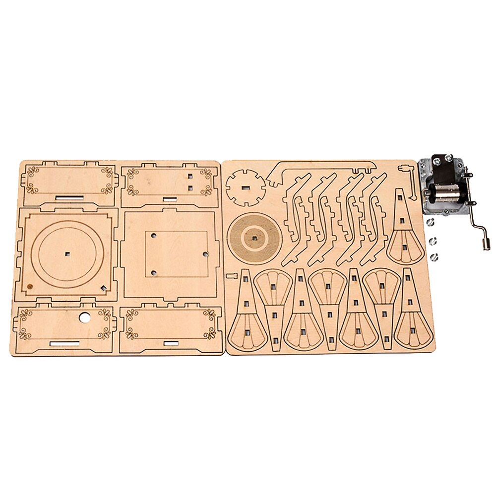 1 Set Houten Diy Kids Musical Box Ambachten Educatief Montage Materiaal Kit