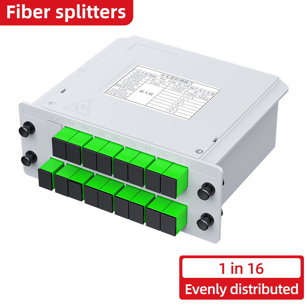 SC APC PLC 1x2/16 Fiber Optic Splitter Box Cassette Card Inserting PLC Splitter FTTH Fiber Optical Coupler Splitter: GRAY
