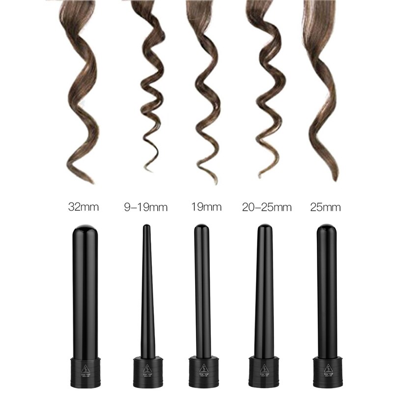 CkeyiN de pelo-Rizador 5 en 1, varitas de barra, ondulador, rizador de pelo intercambiable, grande