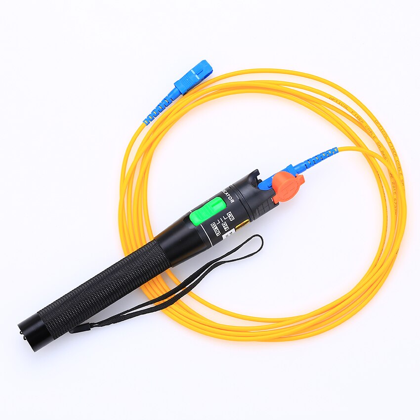 Fonte de luz vermelha do verificador 30mw do cabo ótico da fibra do metal kelushi localizador visual 30km da falha da fibra ótica com conector de 2.5mm