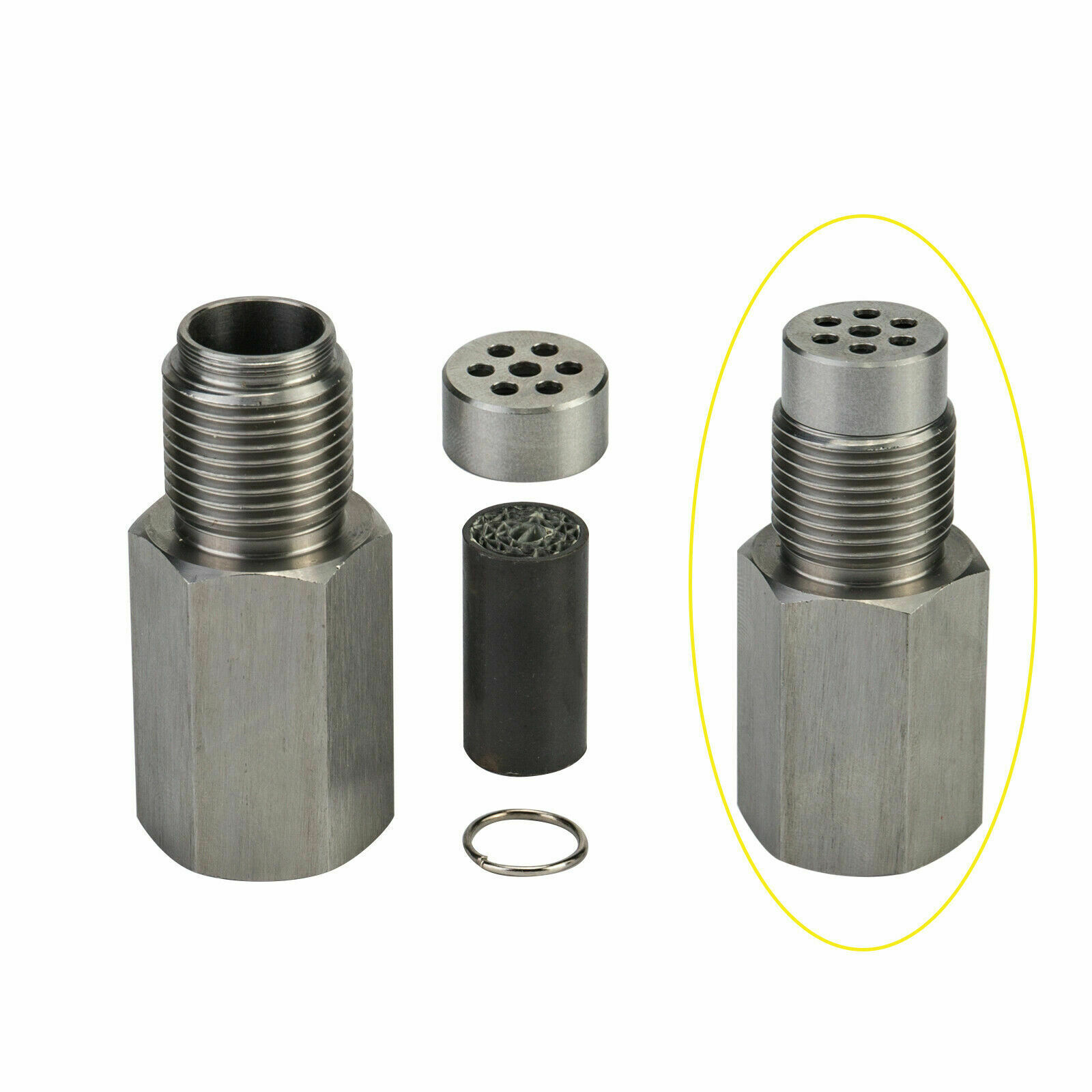 2PCS Universal O2 Oxygen Sensor Extender Spacer Adapter Bung Catalytic Converter Fix Check CEL Eliminator Engine Light M18X1.5