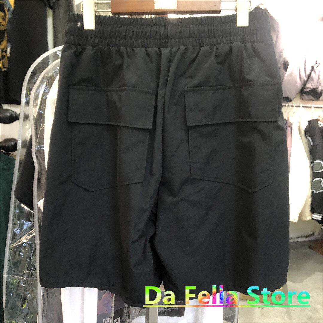 Rhude Logo Shorts Mannen Vrouwen Geleidelijke Tekst Mark Gewassen Nylon Rhude Korte 1:1 Twin Rits Zakken