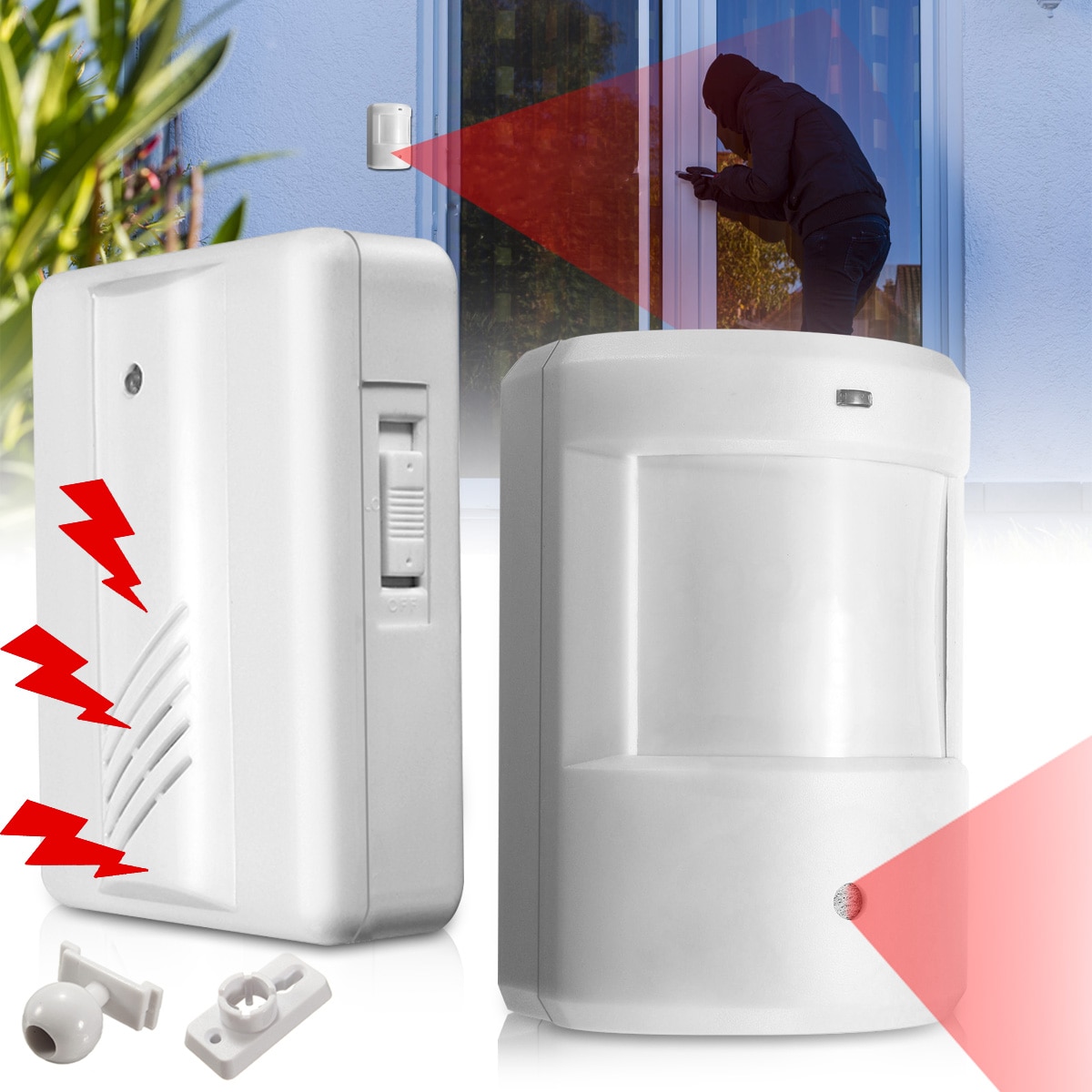 Home Security Alert Infrared Sensor Anti-theft Motion Detector Alarm Monitor Wireless Alarm system with Receiver