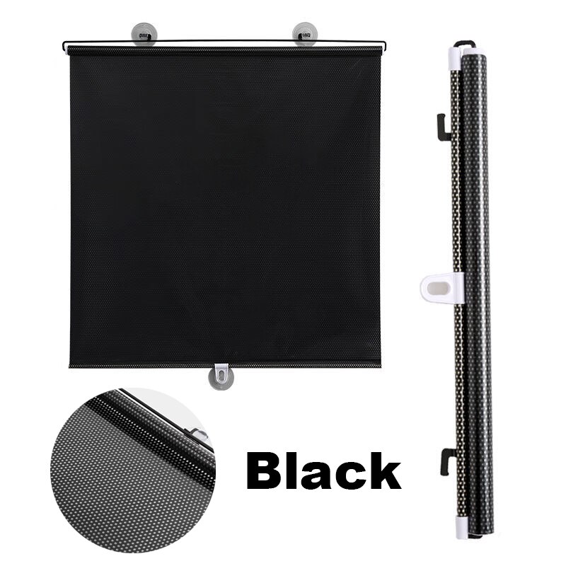 Rolgordijnen Zuignap Zonnescherm Verduisteringsgordijn Auto Slaapkamer Keuken Kantoor Venster Zonwering Gordijnen Nail-Gratis: Black / 45cm x 125cm