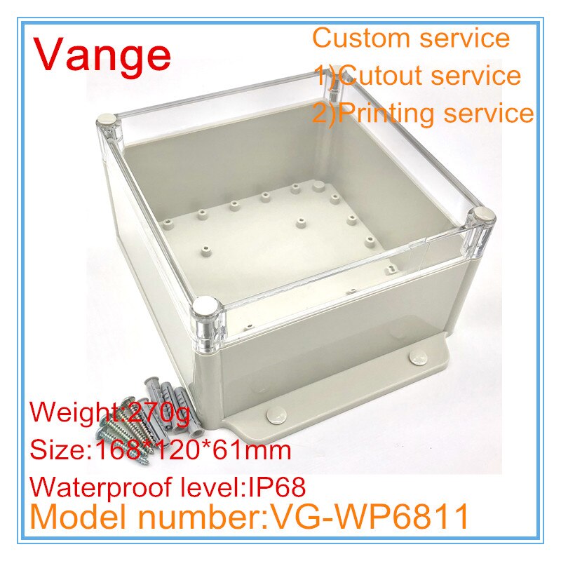 1pcs/lot thicken body IP68 waterproof ABS plastic box housing enclosures for project under water 168*120*61mm