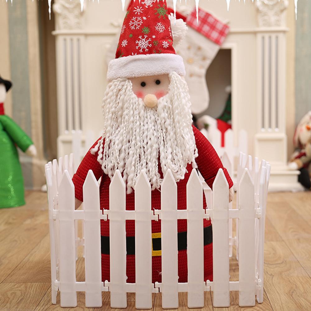 Christmas Tree Fence White PVC Fence Garden Fence Guardrail Surround Christmas Tree Decorative Fence Decor Ornament
