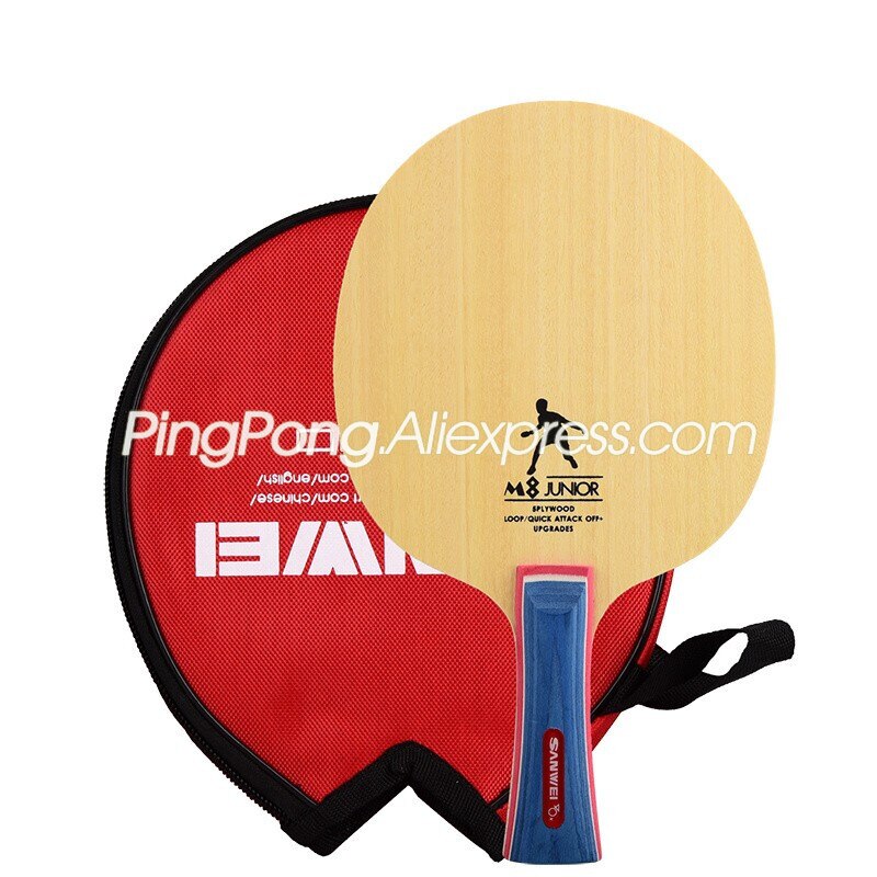 Lâmina de tênis de mesa sanwei m8 (madeira de 5 dobras, saco redondo livre & fita de borda) raquete sanwei ping pong bat