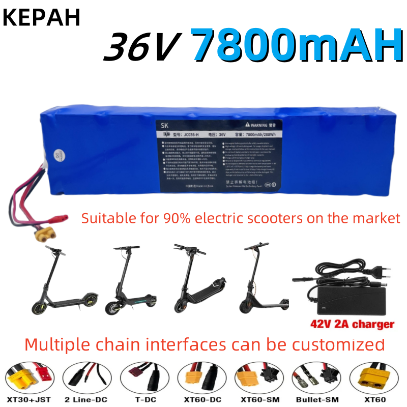 10 s3p 36v 7800mah 36v Lithium-Akku Lithium-Akku geeignet für Xiaomi M365 Elektro roller Akku 42V Ladegerät