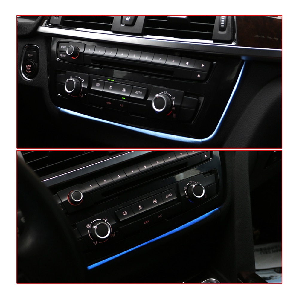 Omgivande ljus i bilen för bmw  f30 f32 auto mittkonsol lampa inre belysning trim främre luftkonditionering vent inloppslampor