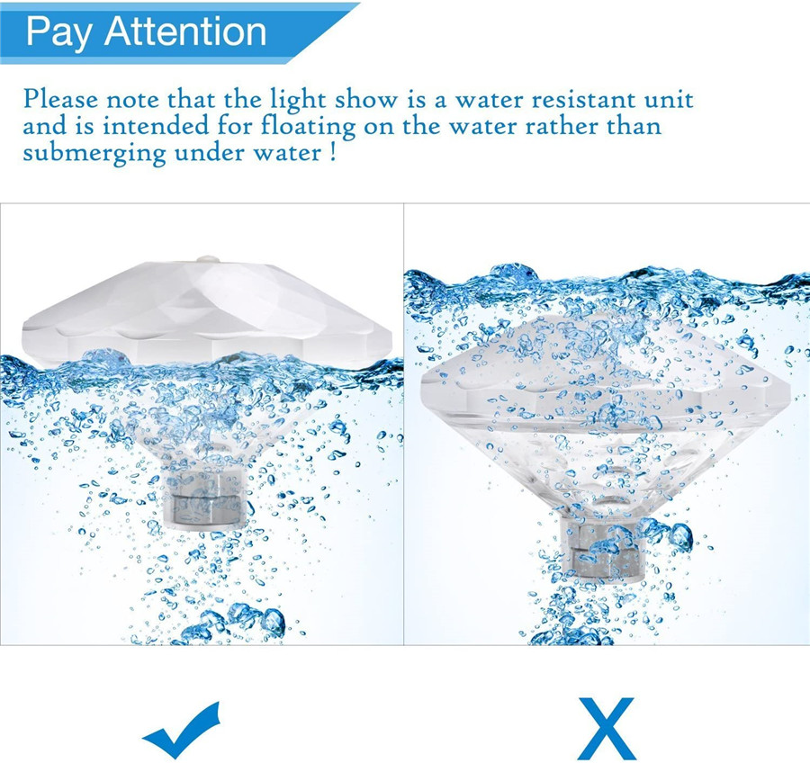 Floating Underwater Swimming Pool Light LED Disco Party Light Glow Show Fountain Fish Tank Aquarium Pond Tub Spa Lamp