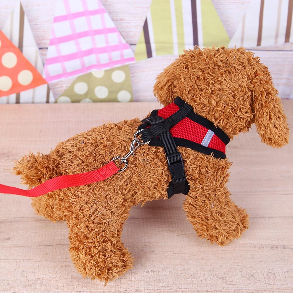 Pet Vest Pet Traction Rope Mesh Cloth Black Pink Red Blue Pet Breathable Vest Harness Leash Puppy Walking Traction Rope Strap