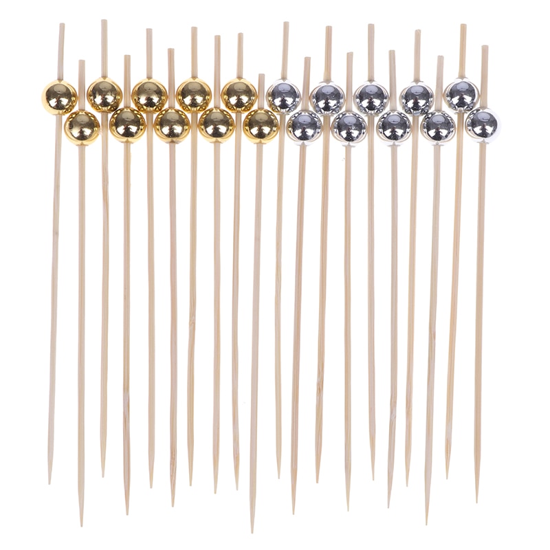 Vajilla desechable de bambú para fiestas, suministros para Buffet, fruta, postres, palitos, magdalenas, palitos de cóctel, 100 Uds.