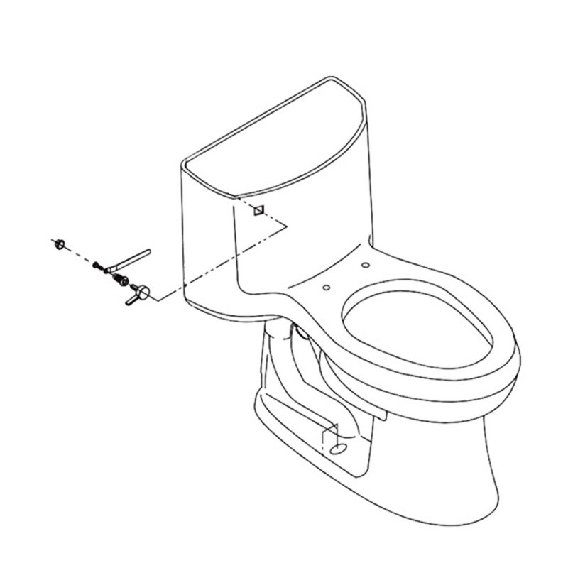 Vintage Toilet Tank Accessories Side Wrench Flush Handle Toilet Side Button Switch