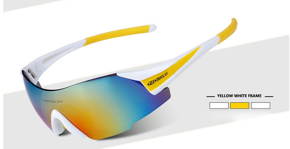 UV400 Himmel Radfahren Gläser draussen Sport MTB Fahrrad Brille Motorrad Sonnenbrille Sport Brillen Rahmenlose Brille Fahrrad Brille: Gelb Weiß FRAM