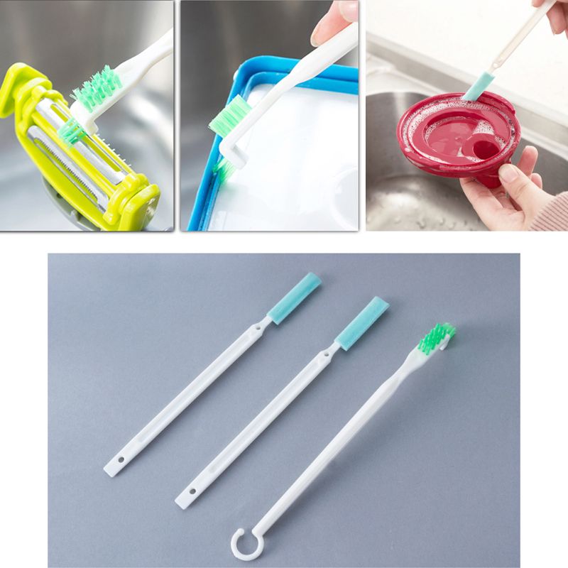 3pcs Cleaning Brush Housekeeping Long Handle Baby Milk Bottle Cleaning Brushes