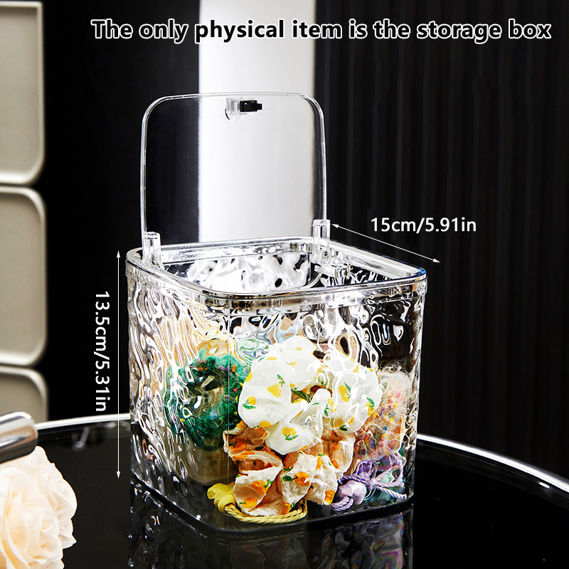 Hair Accessories Organizer Storage Box Clear Hair Tie Organizer For Headband Jewelry Container Desktop Storage Box: black