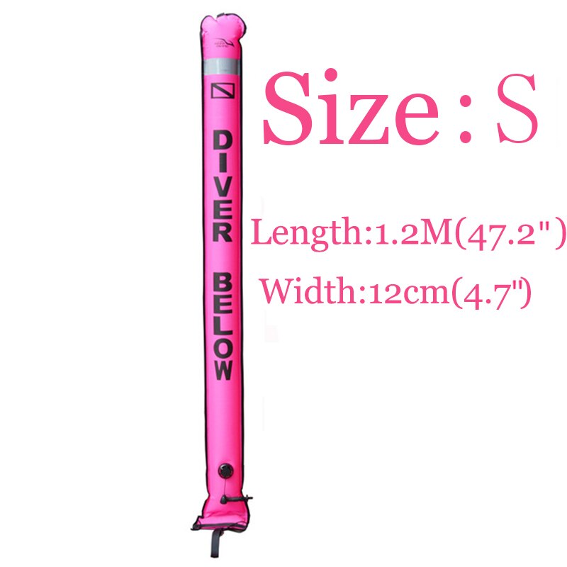 Diving SMB Signal 1.2M/1.5M/1.8M Diving Surface Marker Buoy Diver Below Scuba Diving Inflatable Signal Tube Safety Sausage: color 07