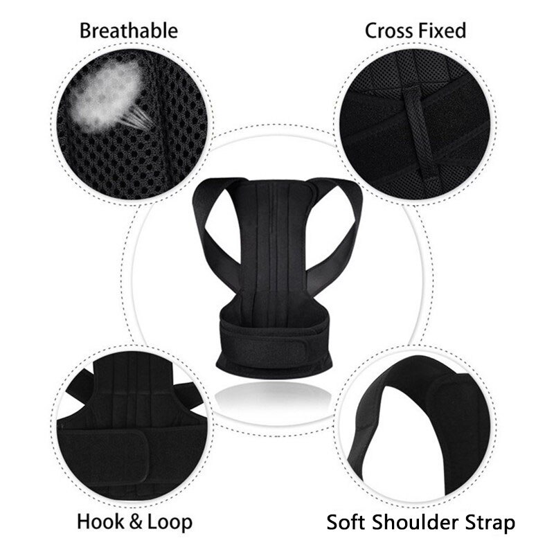 Back Posture Corrector Shoulder Lumbar Brace Spine... – Vicedeal