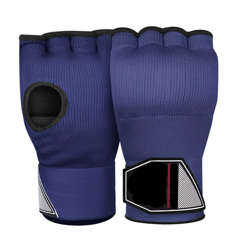 MMA Bokshandschoenen met halve vingers Verdikte spons Sanda Training Handwikkel Binnenhandschoenen met lange polsband Boksaccessoires: YELLOW